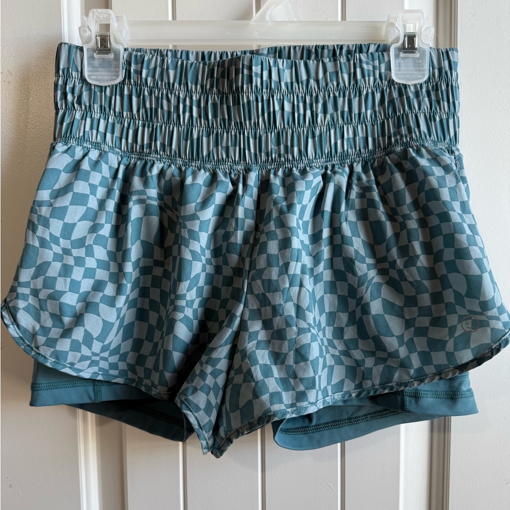Gilly Hicks Blue Patterned Athletic Shorts